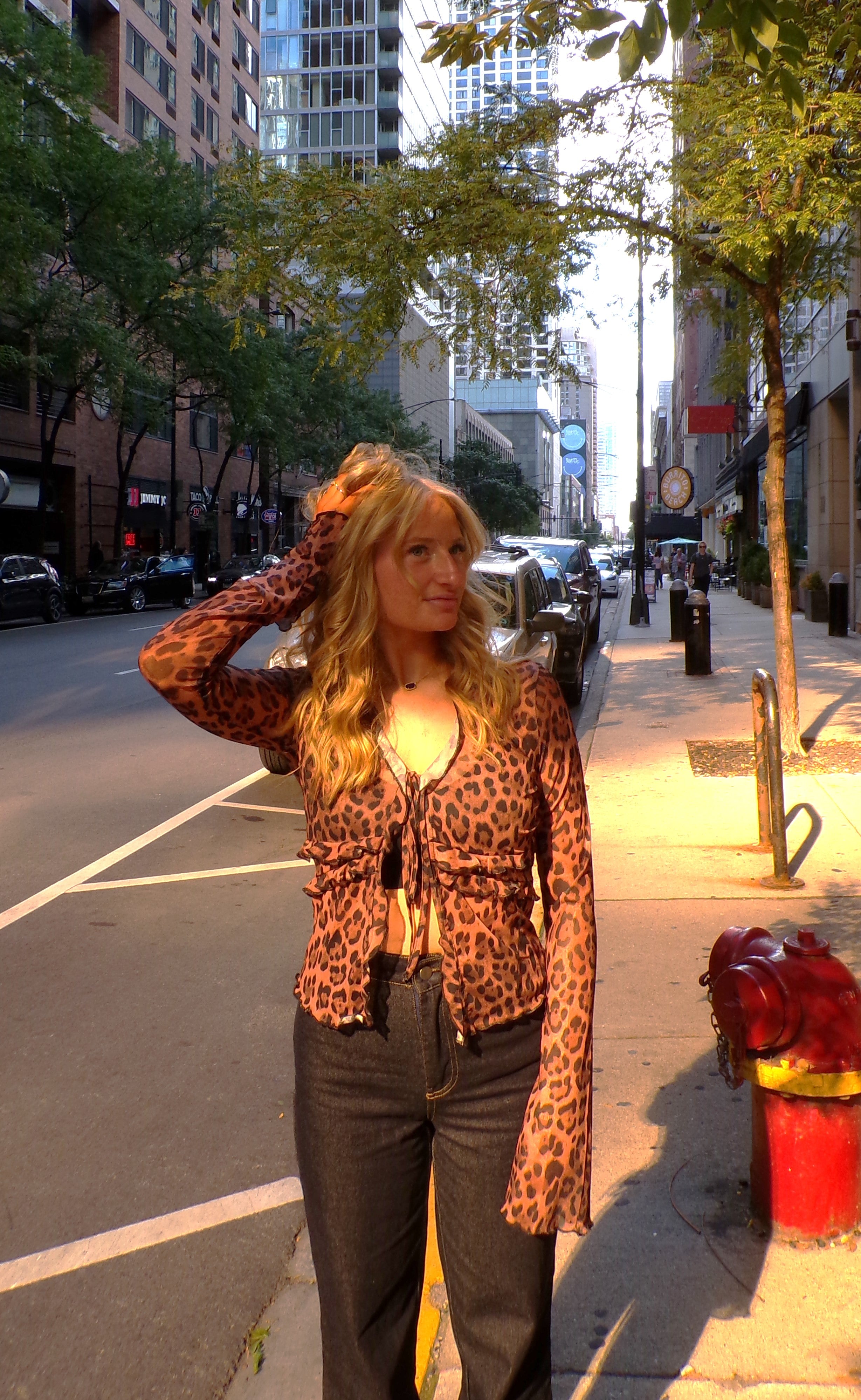 Leopard print tie top