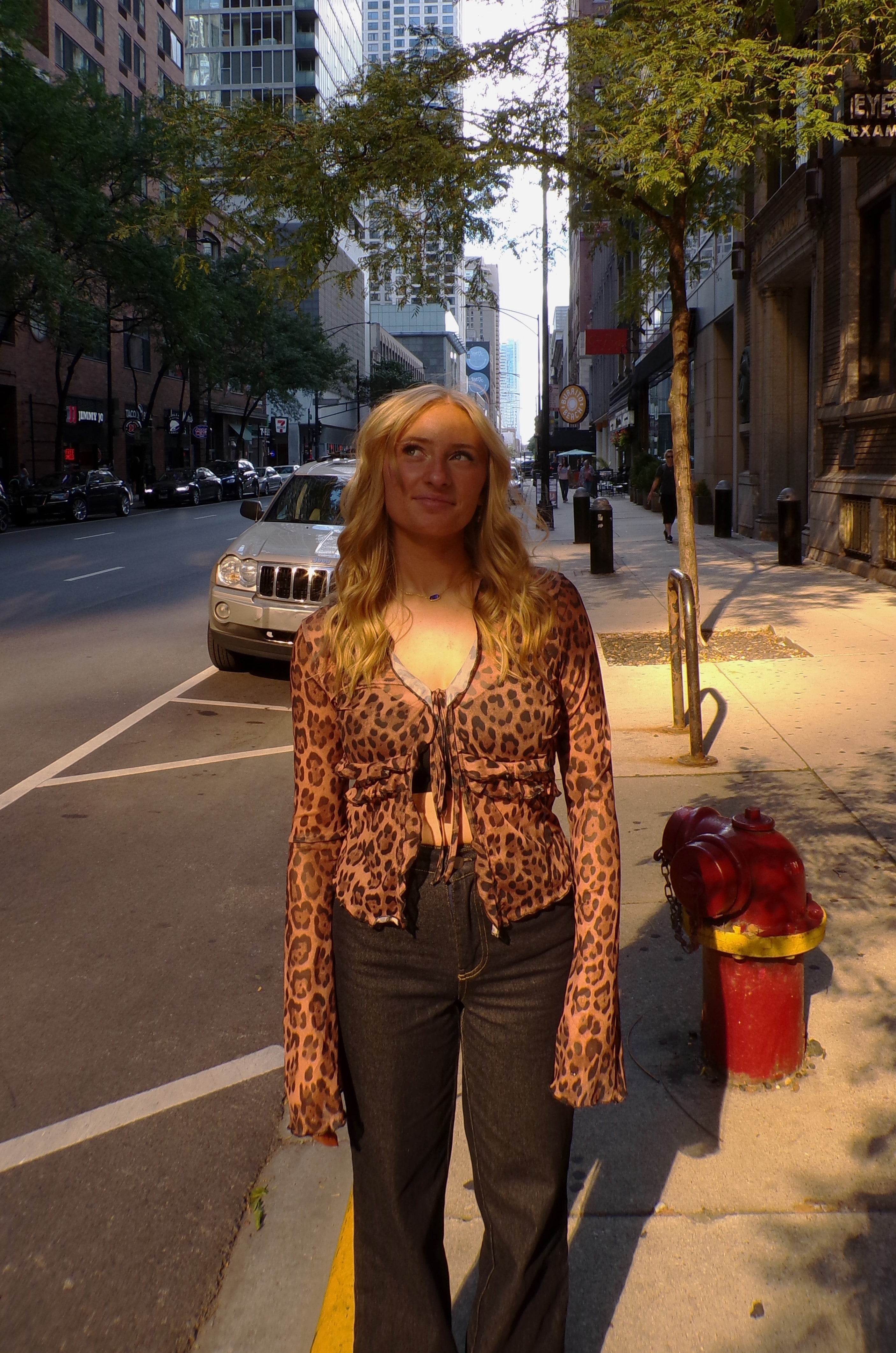 Leopard print tie top