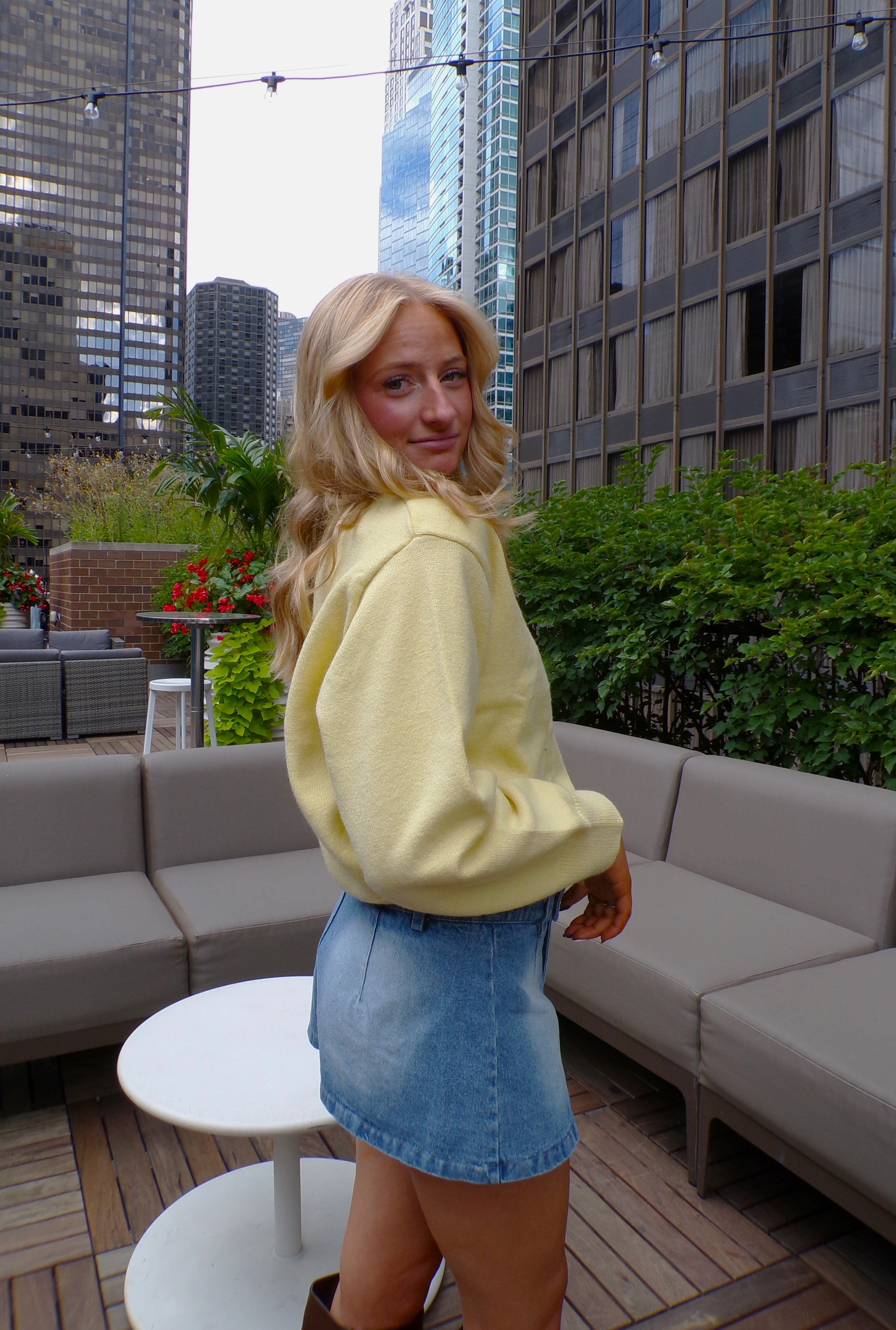 Denim skort
