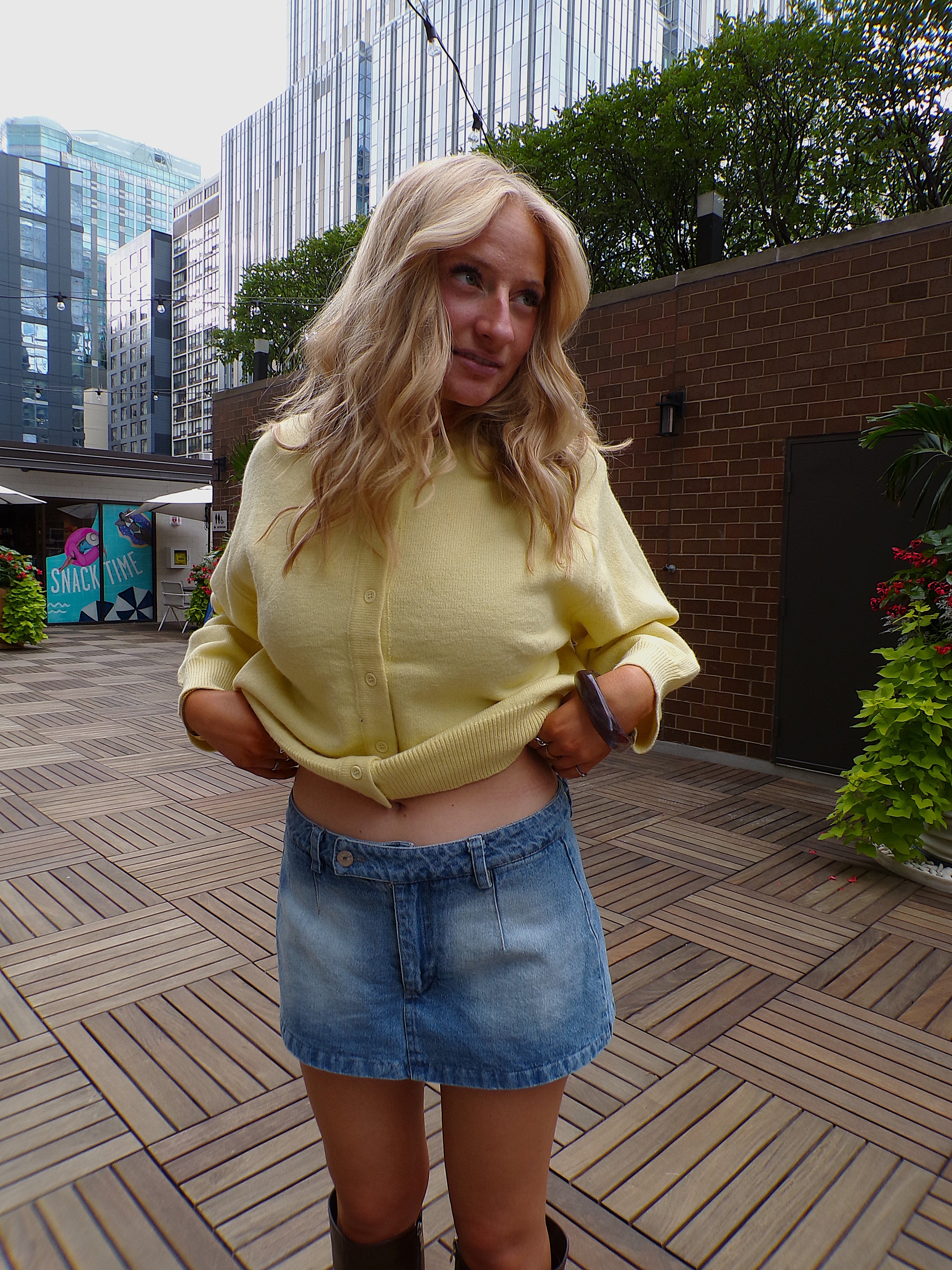 Denim skort
