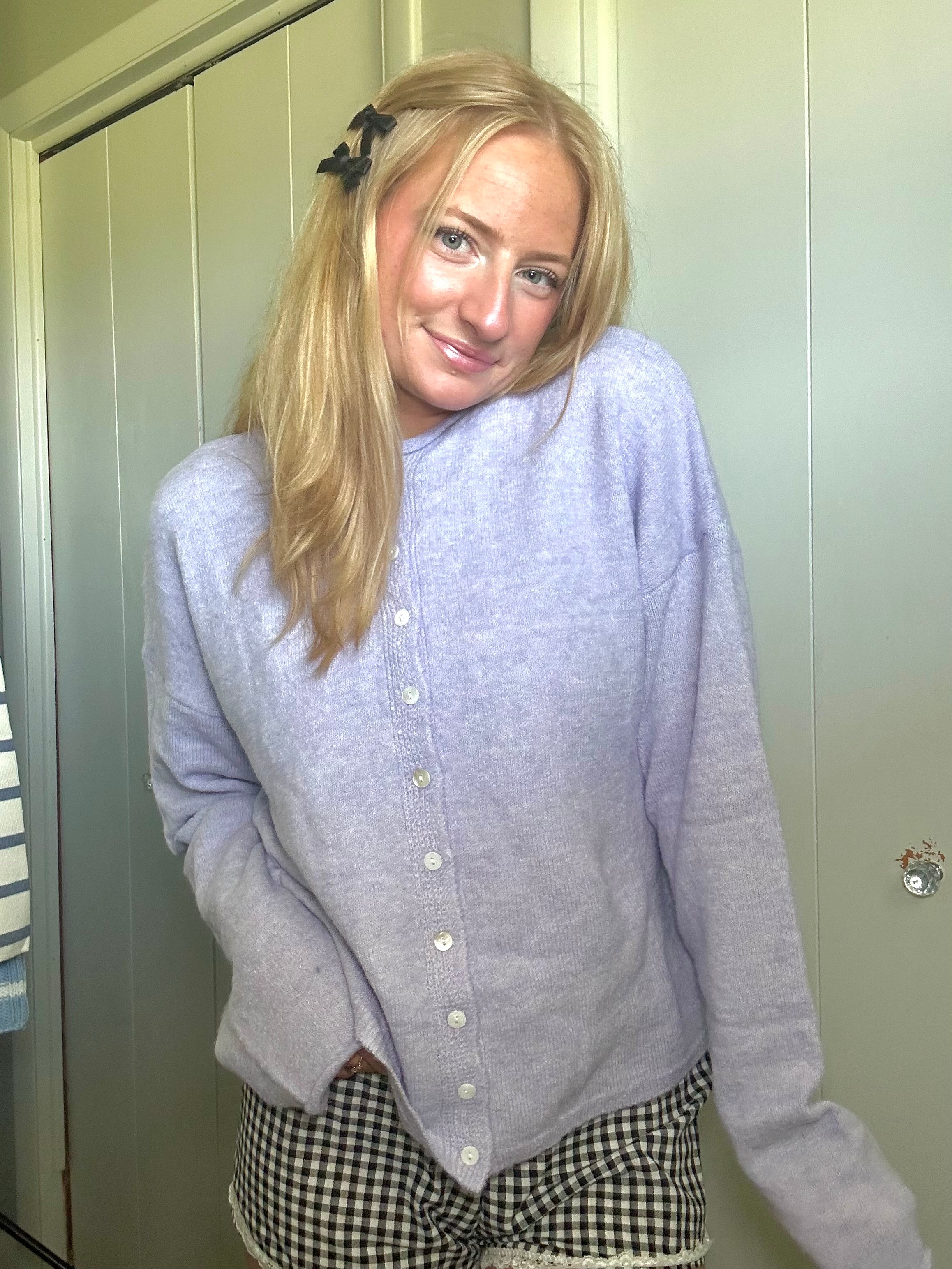 Let's Cuddle Cardigan Top Lavender