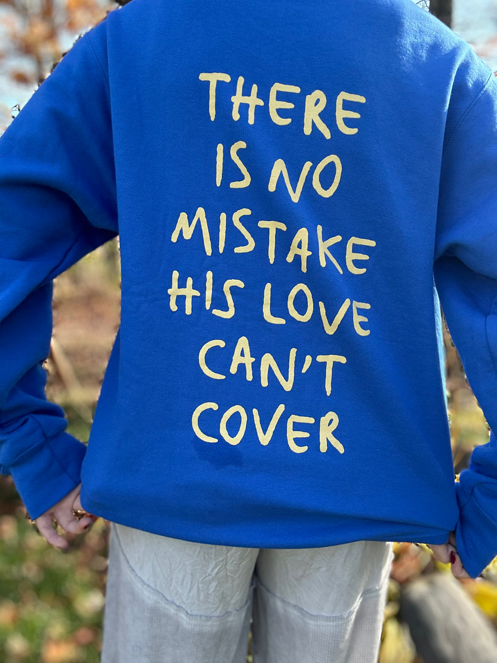 UNISEX Jesus Loves You Blue Crewneck