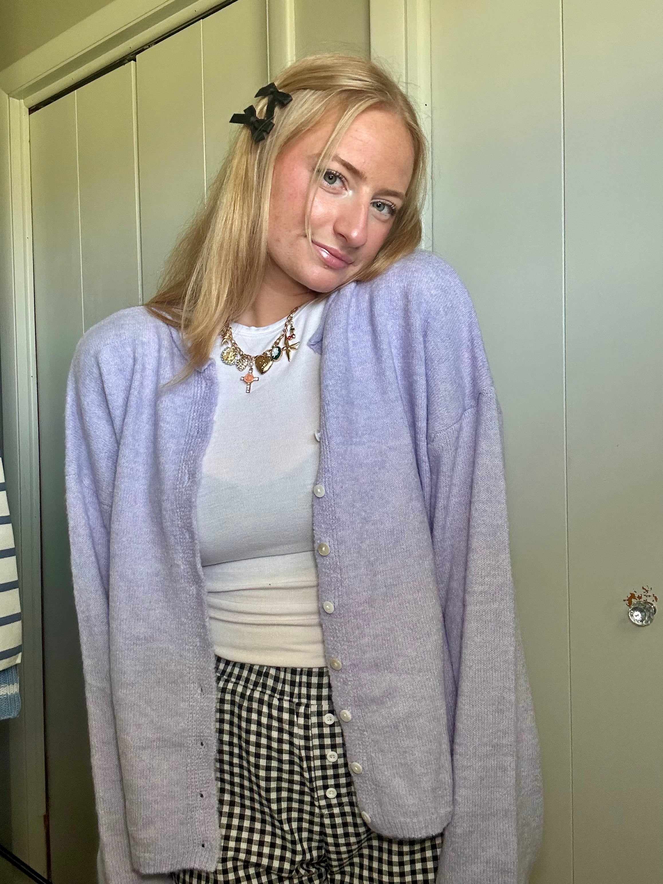 Let's Cuddle Cardigan Top Lavender