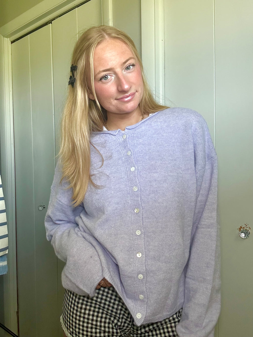 Let's Cuddle Cardigan Top Lavender