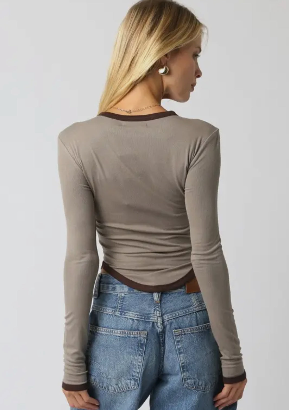 Long sleeve top Olive Dark Brown