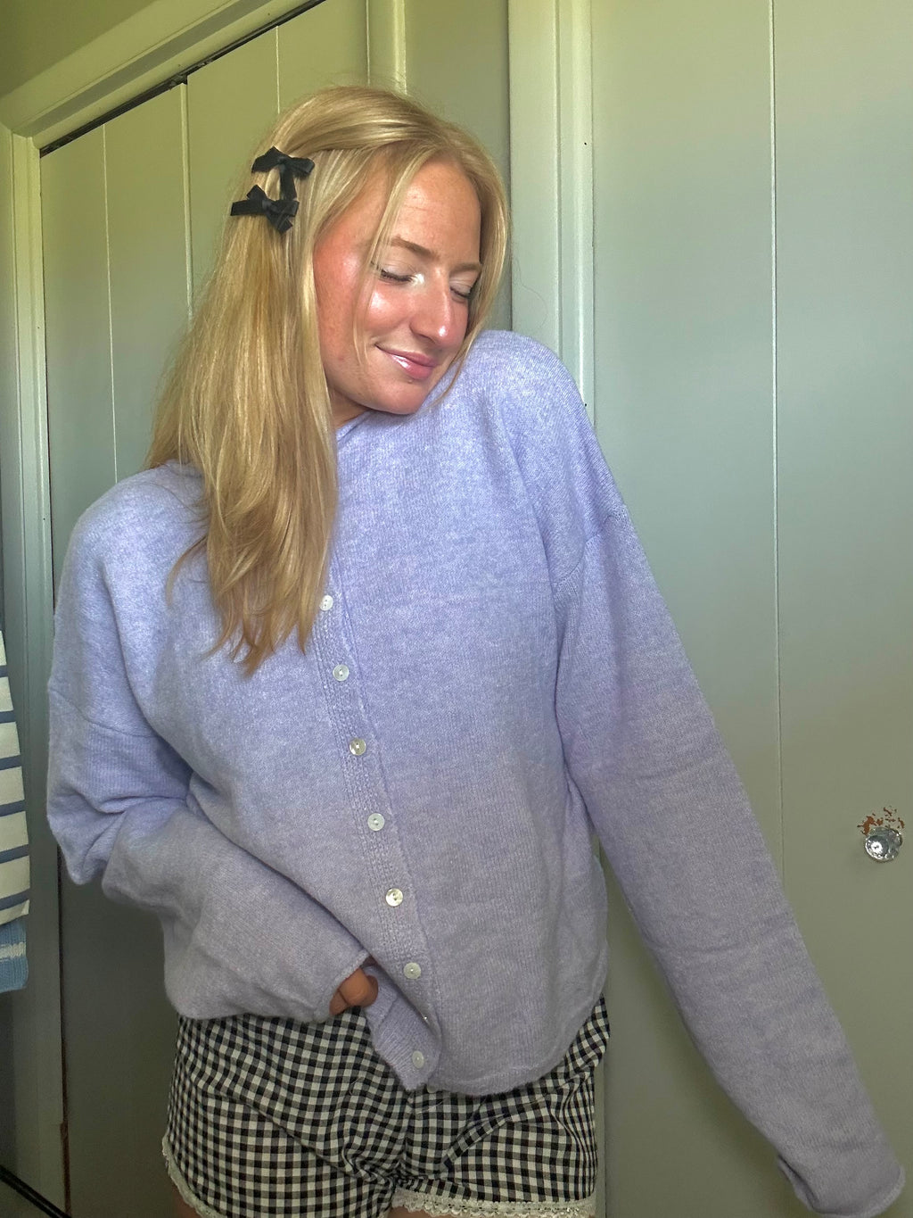 Let's Cuddle Cardigan Top Lavender