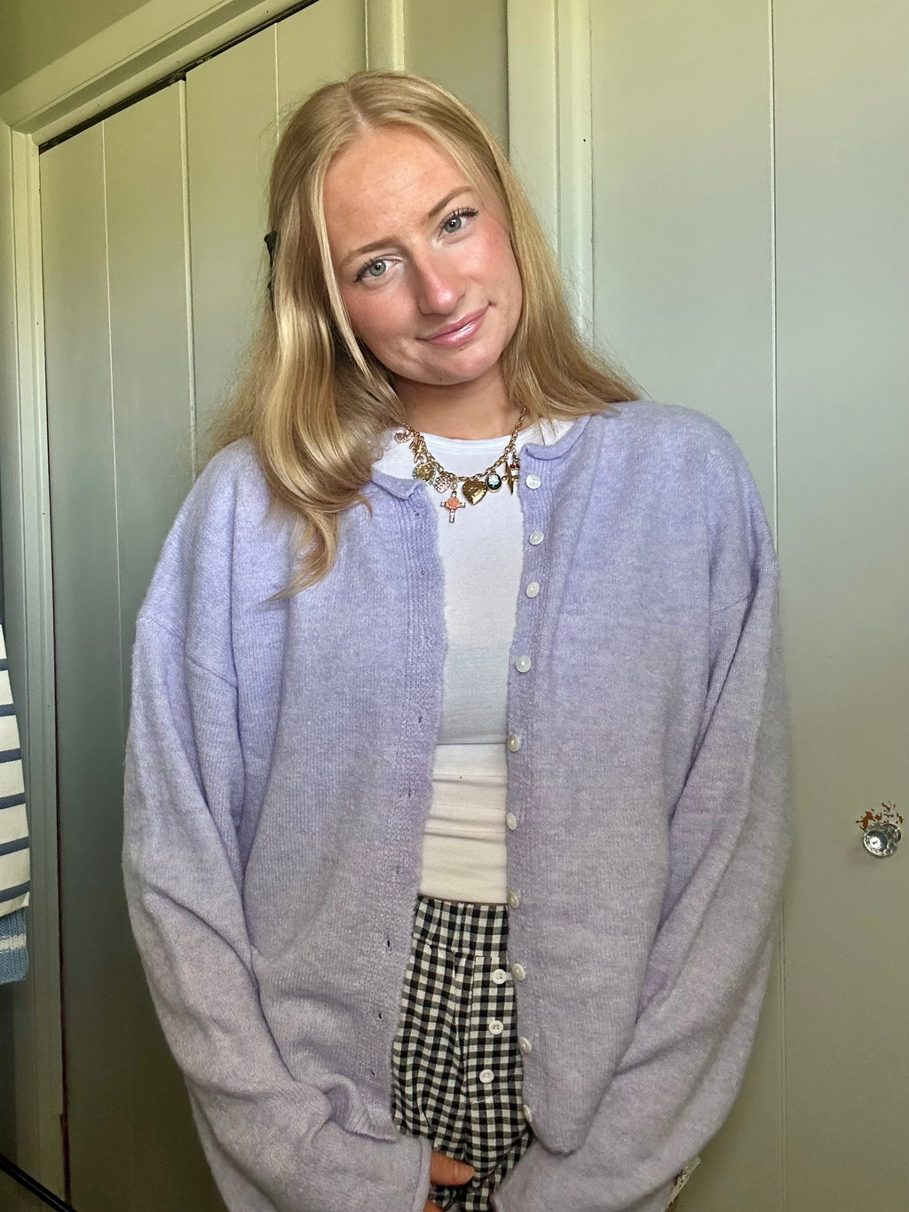 Let's Cuddle Cardigan Top Lavender