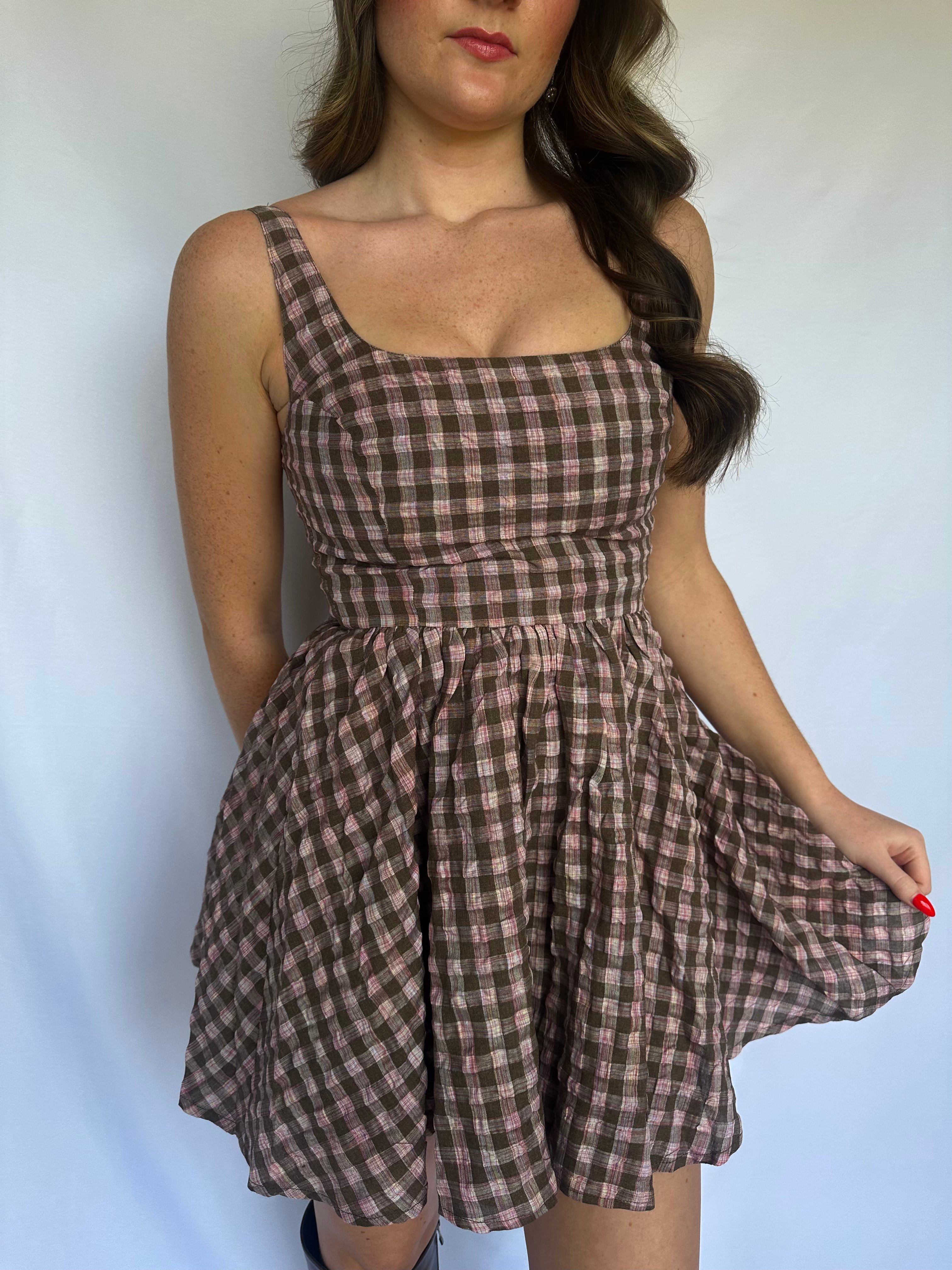 Romance Me Checkered Dress