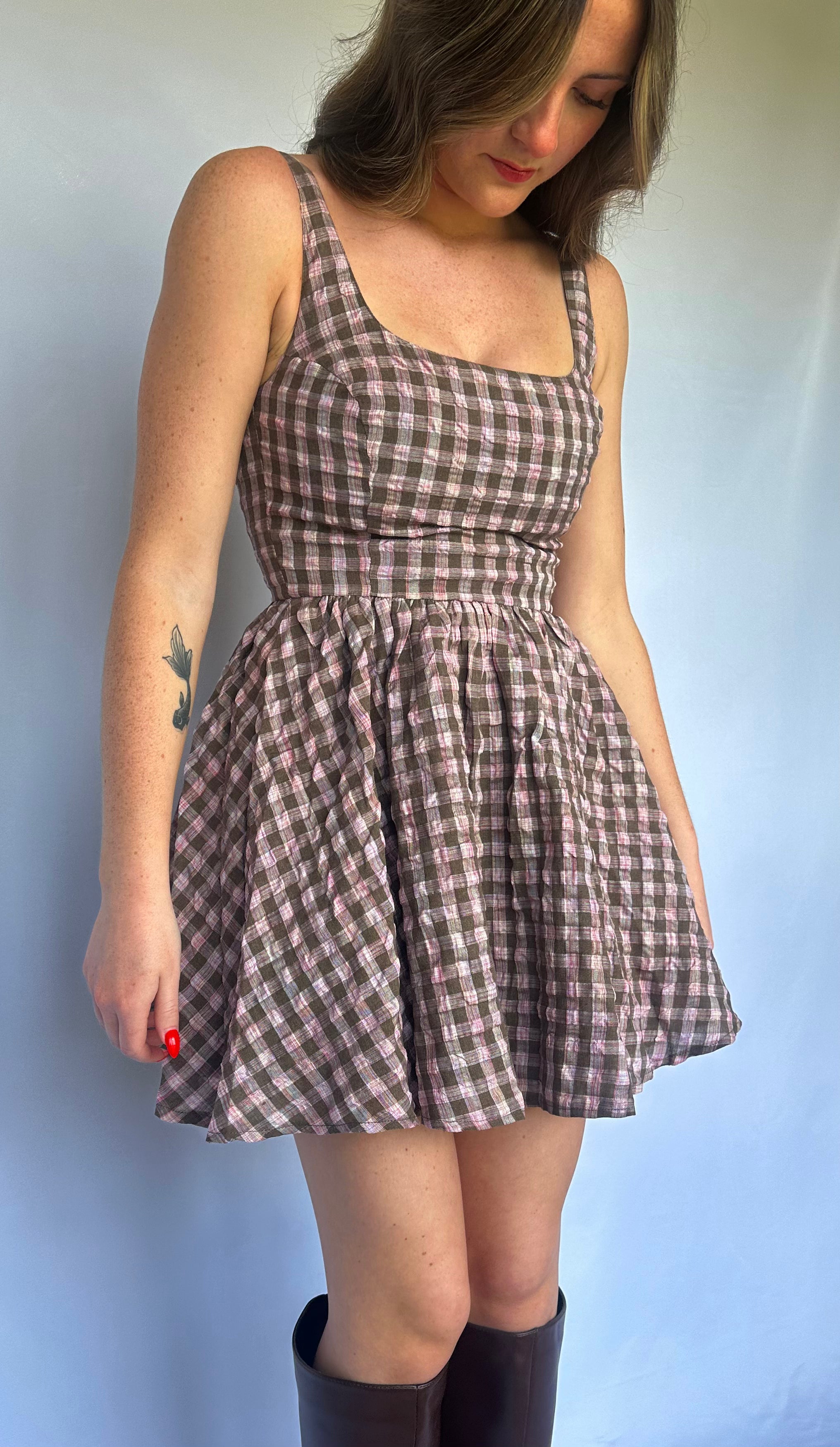 Romance Me Checkered Dress