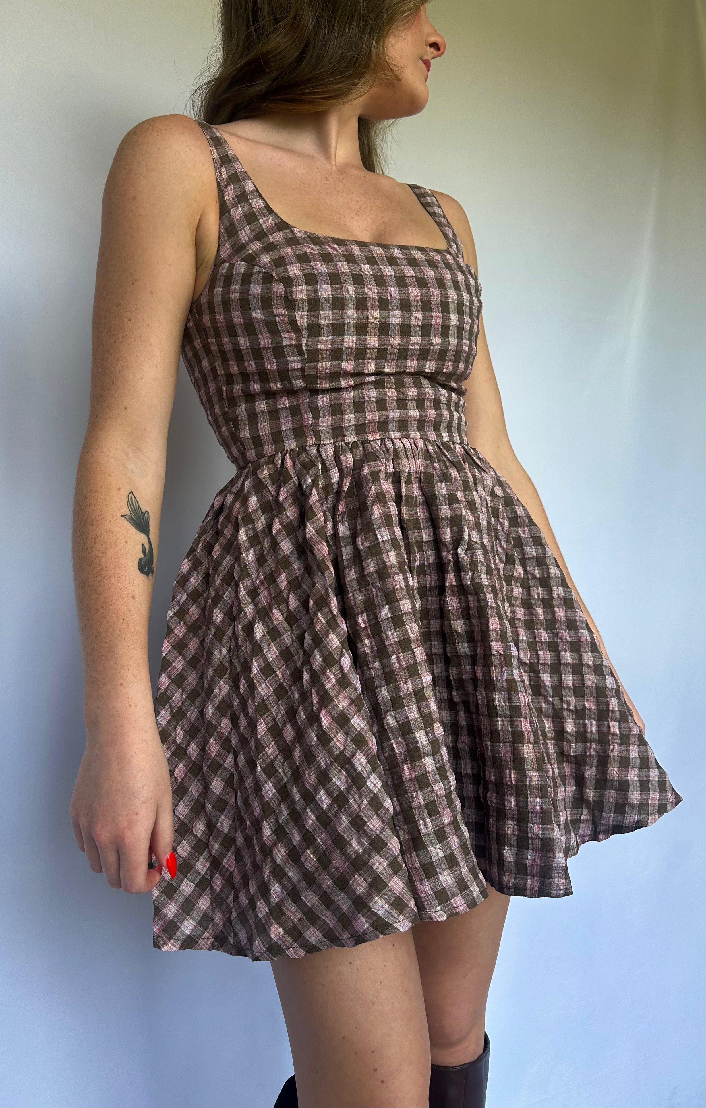 Romance Me Checkered Dress