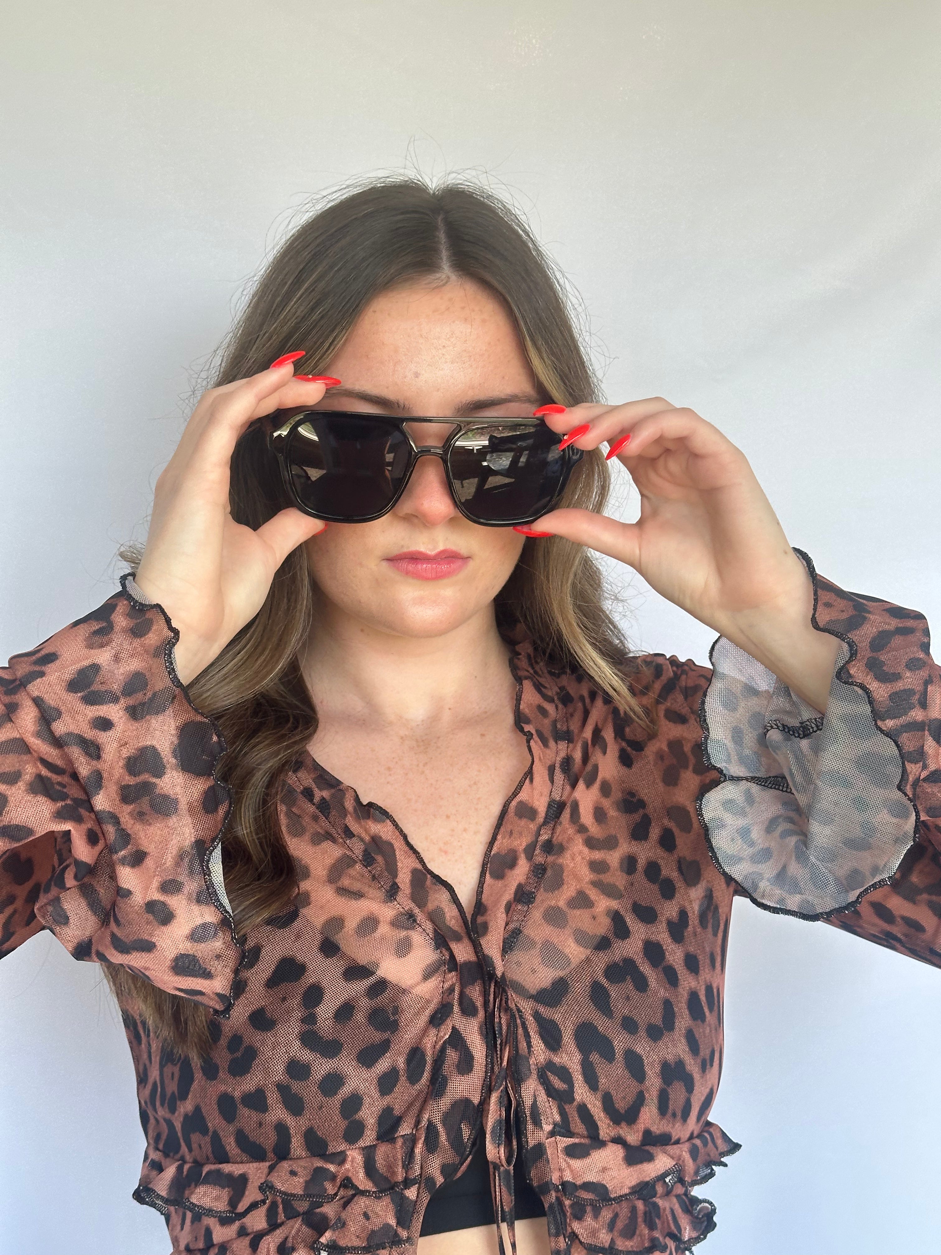 Classic Straight Aviator Glasses