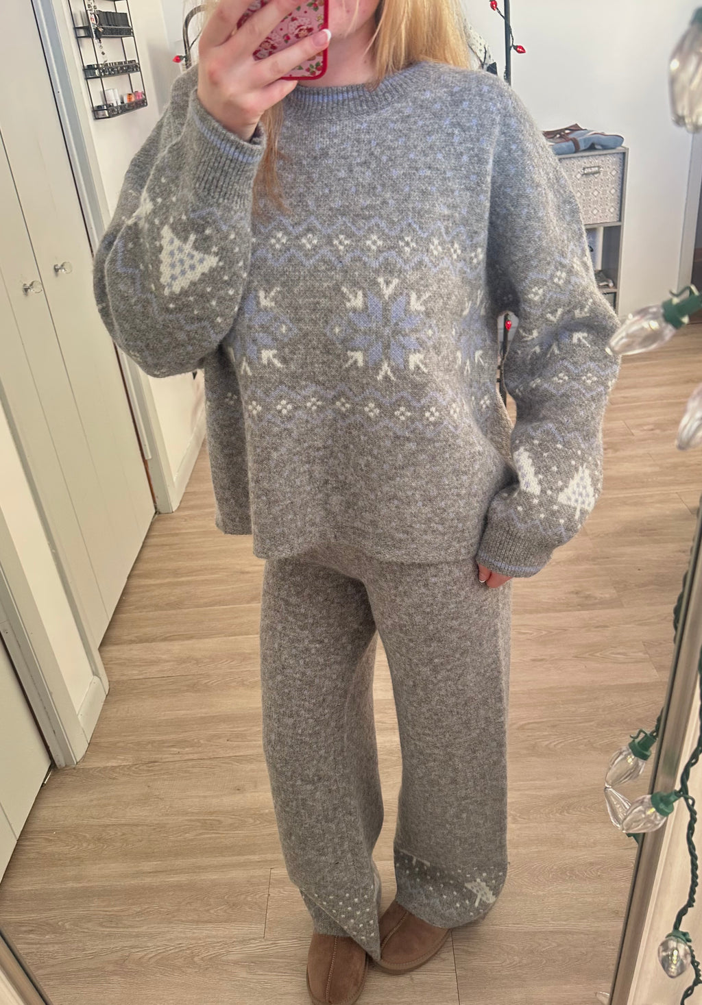 Christmas Tree Knit Sweater Pants