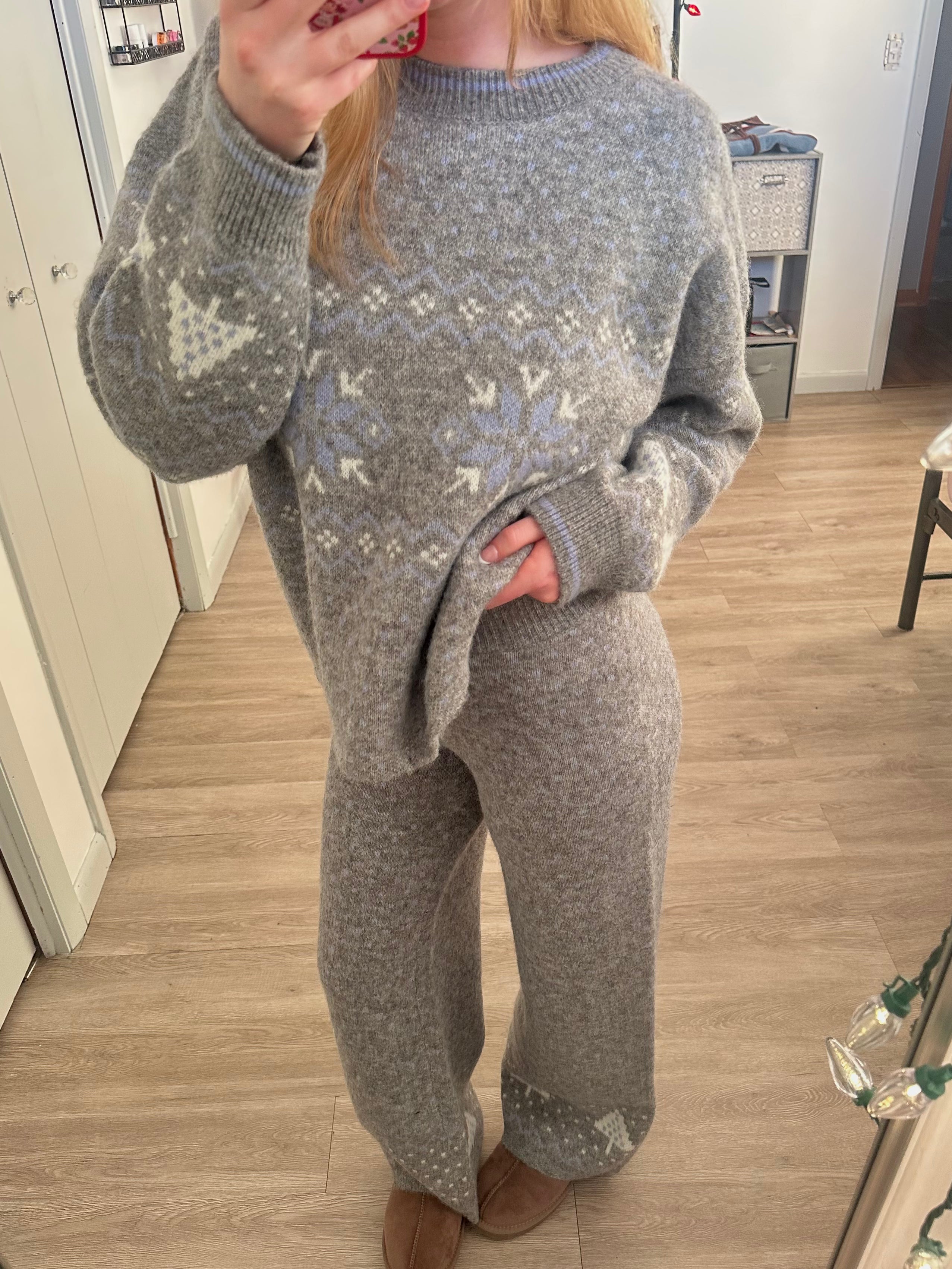 Christmas Tree Knit Sweater Pants